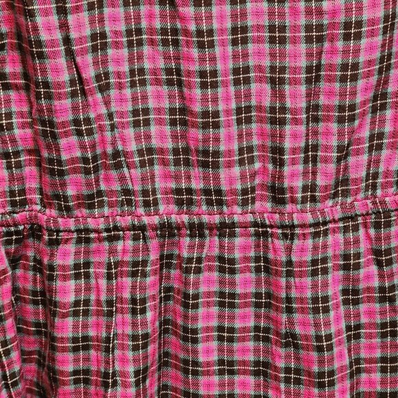 Lane Bryant Pink & Black Plaid L/S Top Collared Button Front Plus Size 20 New - Picture 5 of 6